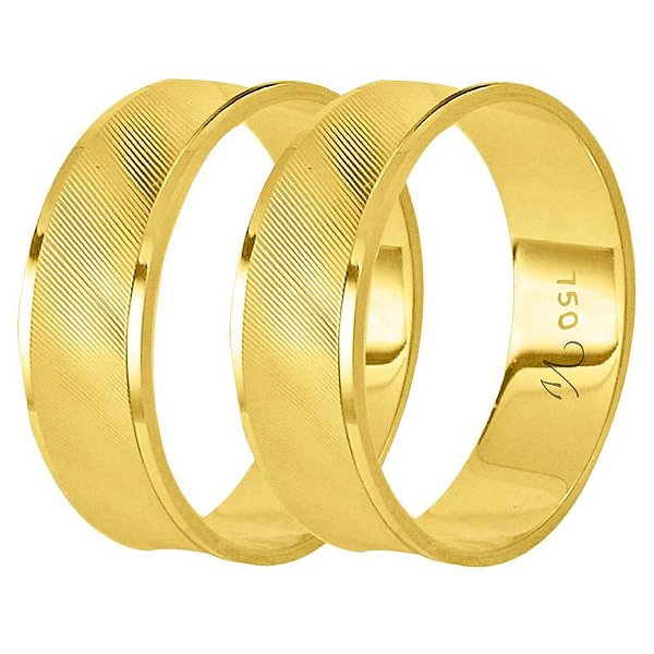 Aliança trabalhada em ouro 18k com 5mm - 1,7gr unidade