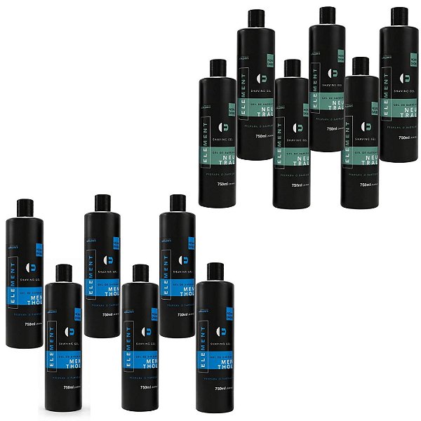 Fardo Shaving Gel De Barbear Element 750mL 06 Unidades