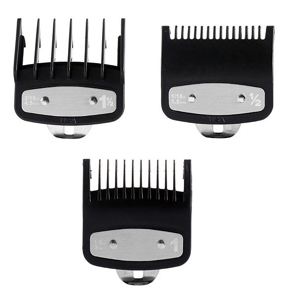 Kit 03 Pentes Premium Com Trava de Metal P Máquinas de Corte