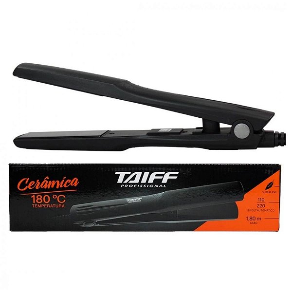Prancha Cerâmica Taiff Profissional 180° Preto