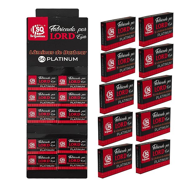 Cartela de Lâmina de Barbear SQ Platinum 50 Lâminas Inteiras