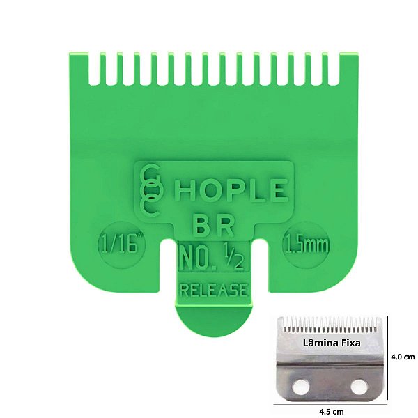 Pente de Disfarce Para Máquina De Cortar Cabelo Profissional 0.5 - 1.5mm Verde