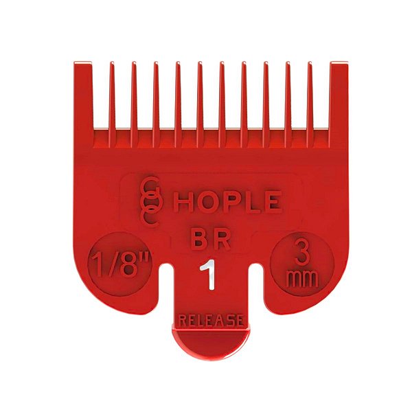 Pente Para Máquina De Cortar Cabelo Profissional No 1 - 3mm Vermelho