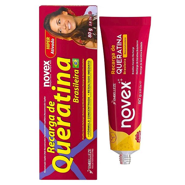 Recarga de Queratina Novex Brasileira Tratamento Reconstrutor 80g