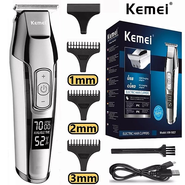 Máquina De Acabamento E Barba Profissional Kemei Km-5027