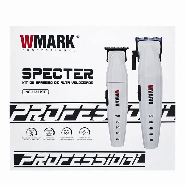 Combo Profissional Wmark NG 8632 Branco Máquina de Corte + Máquina de Acabamento