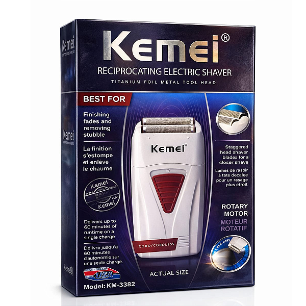 Maquina Profissional Shaver Kemei Km 3382 Bivolt