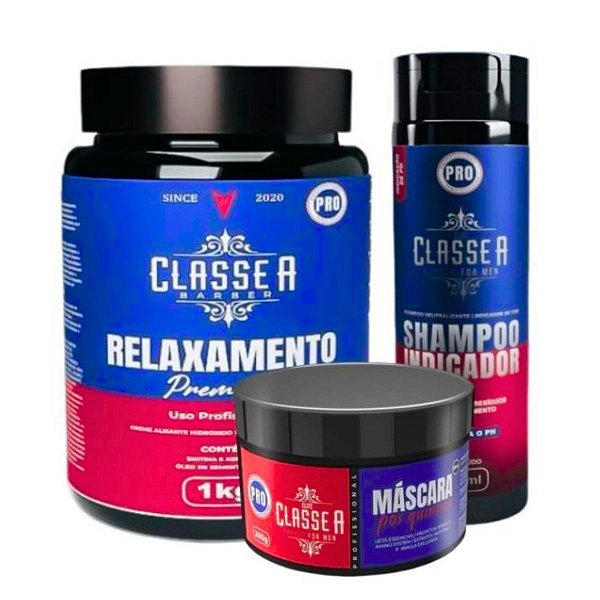 Kit Alisamento Relaxamento Capilar + Shampoo + Máscara Classe A 1,6 kg