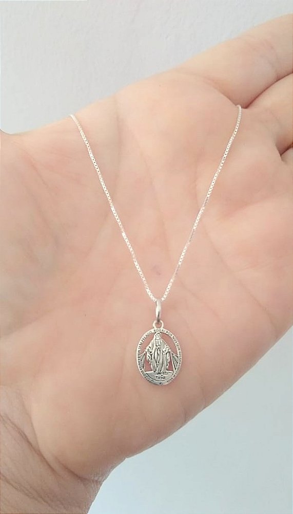 COLAR NOSSA SENHORA DAS GRAÇAS PRATA 925