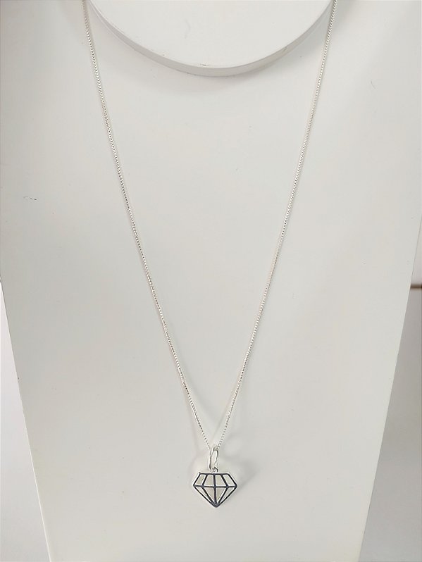 COLAR DIAMANTE VAZADO PRATA 925