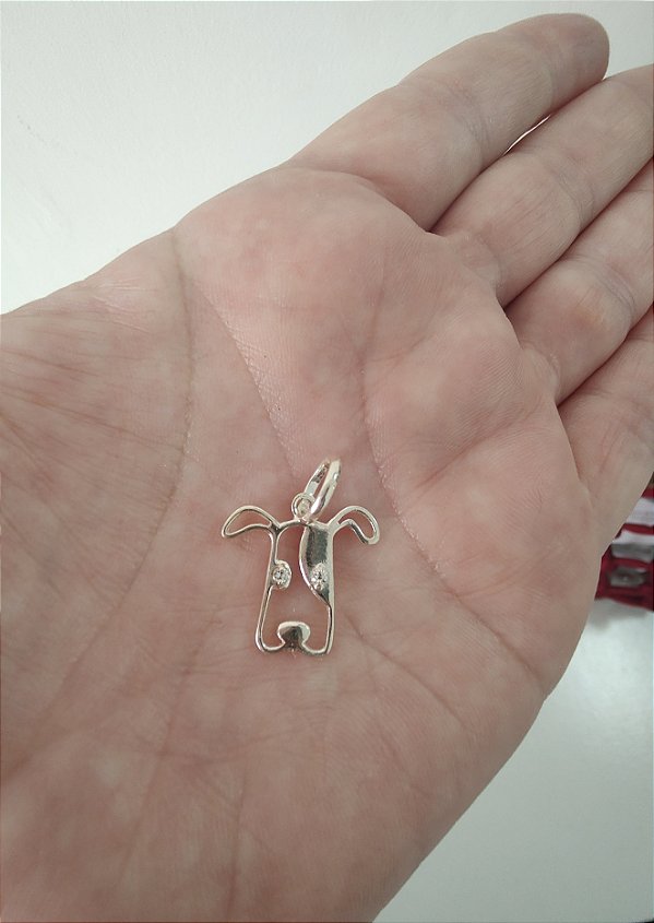 PINGENTE CACHORRO PEDRA ZIRCÔNIA PRATA 925