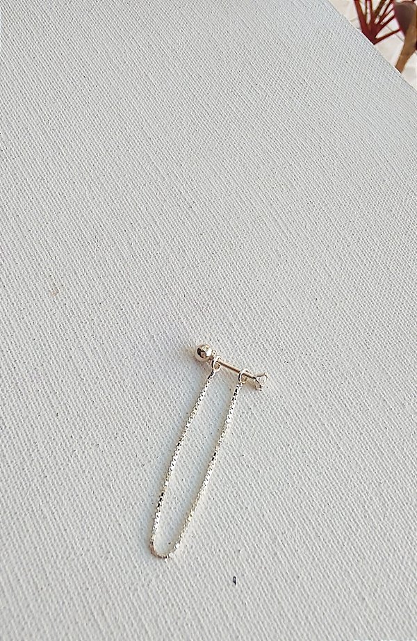 PIERCING CORRENTE COM PONTO DE LUZ PRATA 925