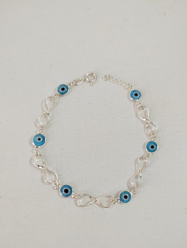 PULSEIRA INFINITO OLHO GREGO PRATA 925
