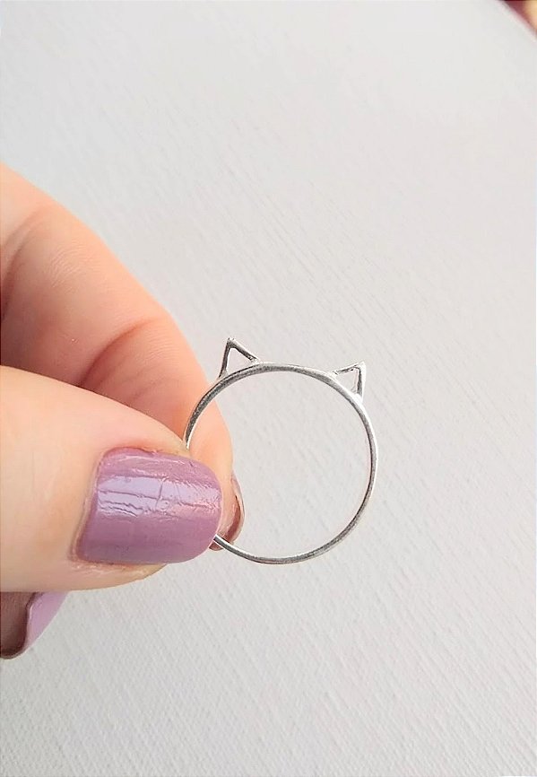 ANEL GATO PRATA 925