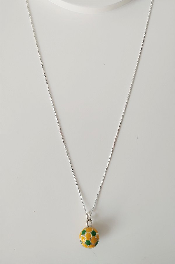 COLAR BOLA COPA BRASIL PRATA 925