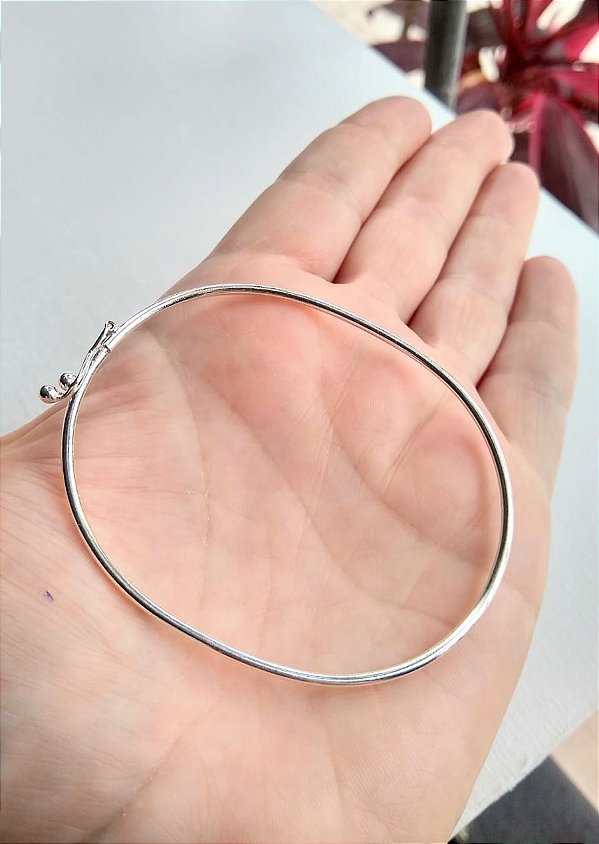 BRACELETE LISO FIO REDONDO PRATA 925