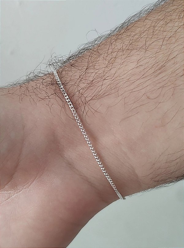 PULSEIRA GRUMET MASCULINA PRATA 925