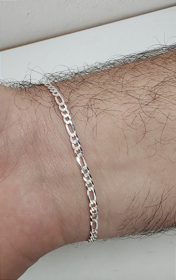 PULSEIRA DE PRATA 925 3X1 FIO 080 MASCULINA