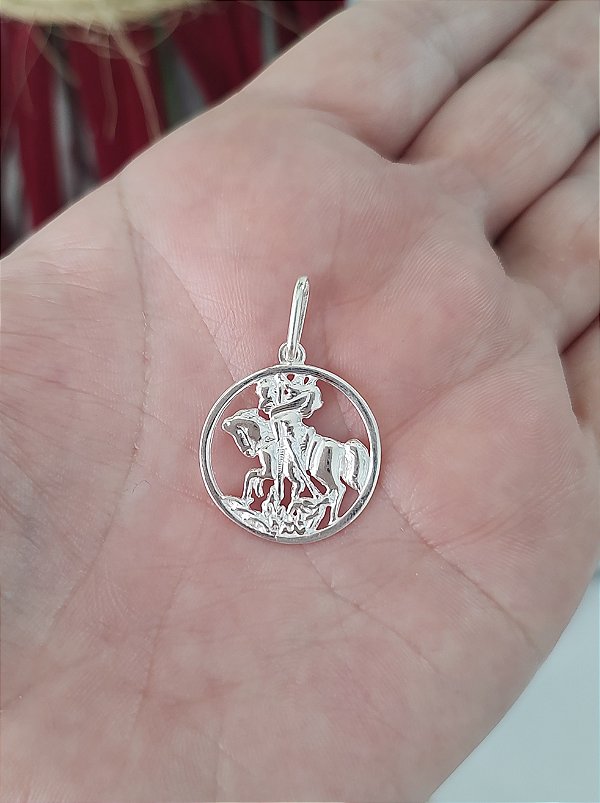 PINGENTE SÃO JORGE PRATA 925