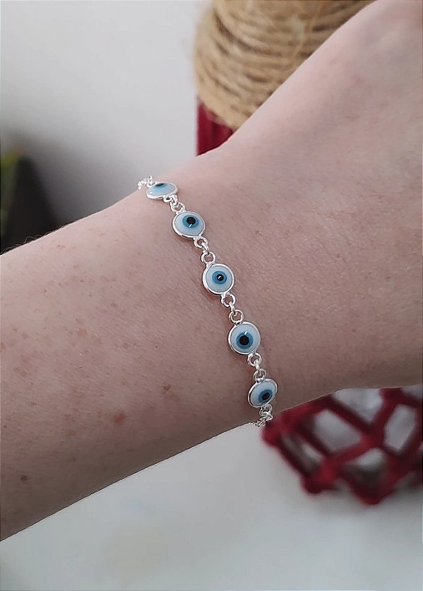PULSEIRA OLHO GREGO PRATA 925