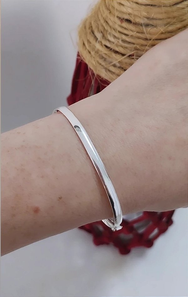BRACELETE LISO LARGO PRATA 925