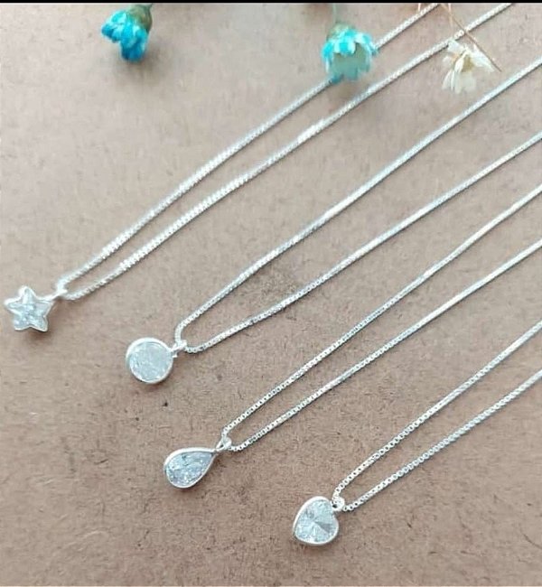 COLAR PONTO DE LUZ 6 MM 4 OPÇÕES PRATA 925