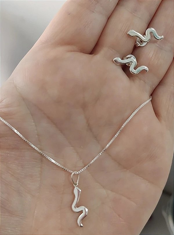 CONJUNTO COBRA PRATA 925