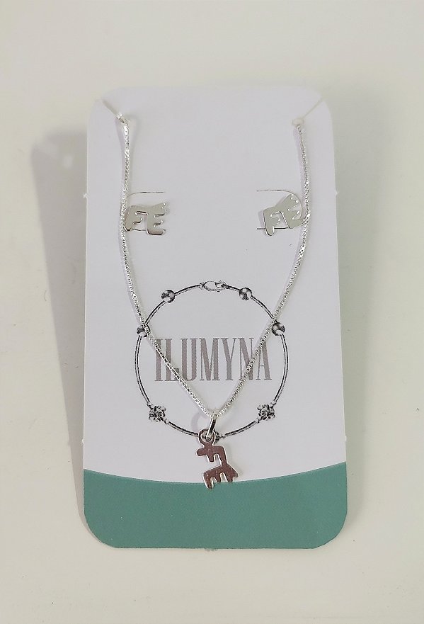 CONJUNTO DE PRATA 925 FÉ
