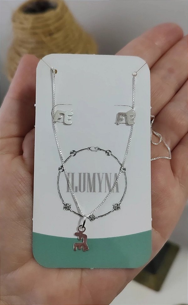 CONJUNTO DE PRATA 925 FÉ