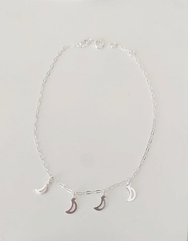 TORNOZELEIRA DE PRATA 925 LUA VAZADA