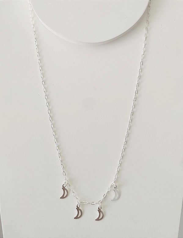 GARGANTILHA CHOKER PRATA 925 LUA VAZADA