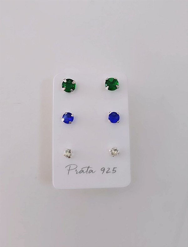 TRIO PRATA 925 ZIRCÔNIA BRASIL