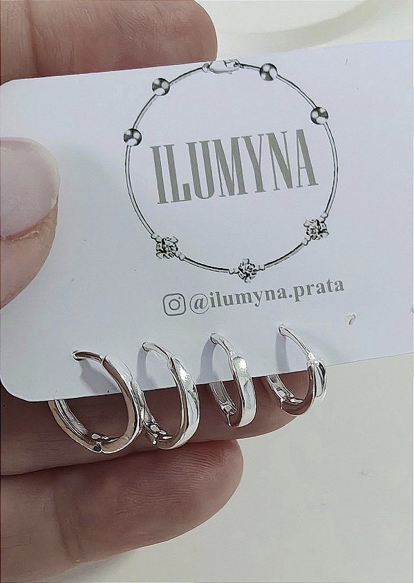 DUPLA DE ARGOLINHAS CLICK LISA PRATA 925