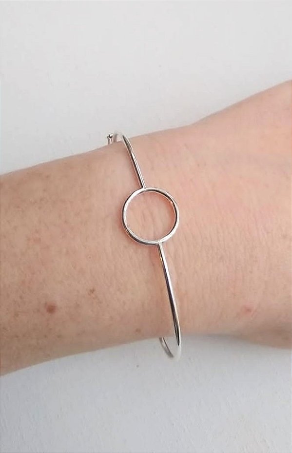 BRACELETE PRATA 925 GEOMÉTRICO PRATA BRANCA