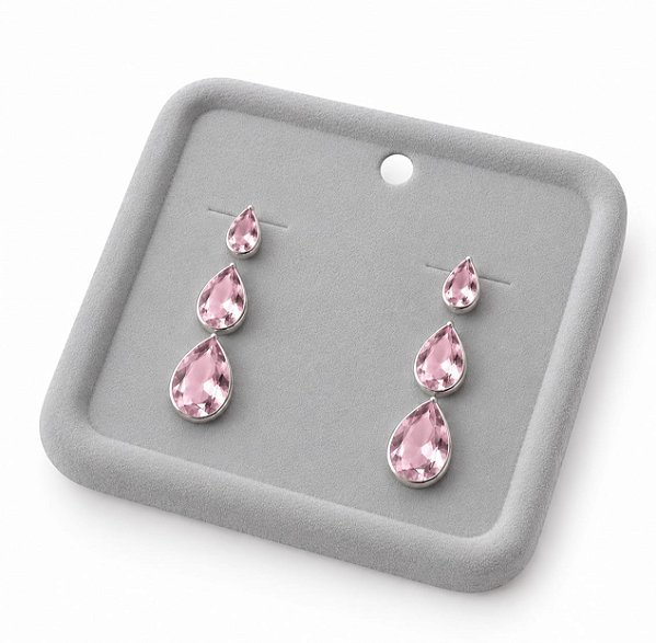 TRIO PRATA 925 GOTA ROSA