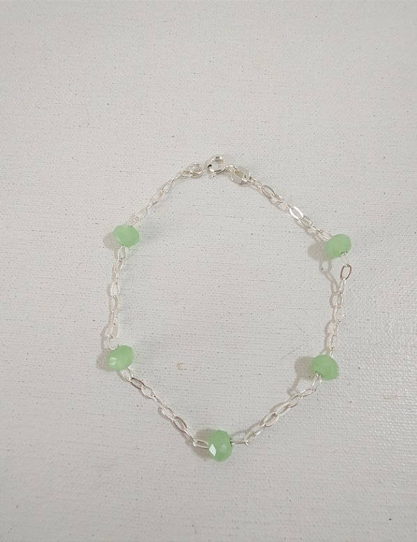 PULSEIRA PRATA 925 PEDRA VERDE