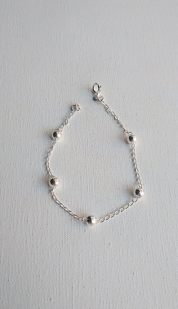 PULSEIRA BOLINHA 5 MM PRATA 925