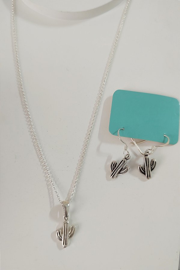 CONJUNTO CACTOS PRATA 925