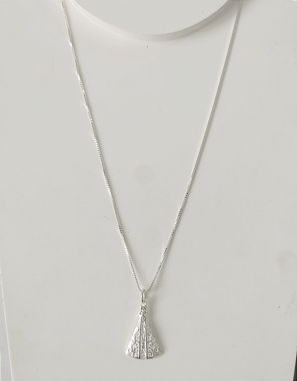 COLAR DE PRATA 925 NOSSA SENHORA APARECIDA TRABALHADO