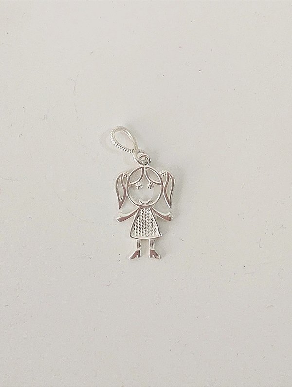 PINGENTE MENINA PRATA 925