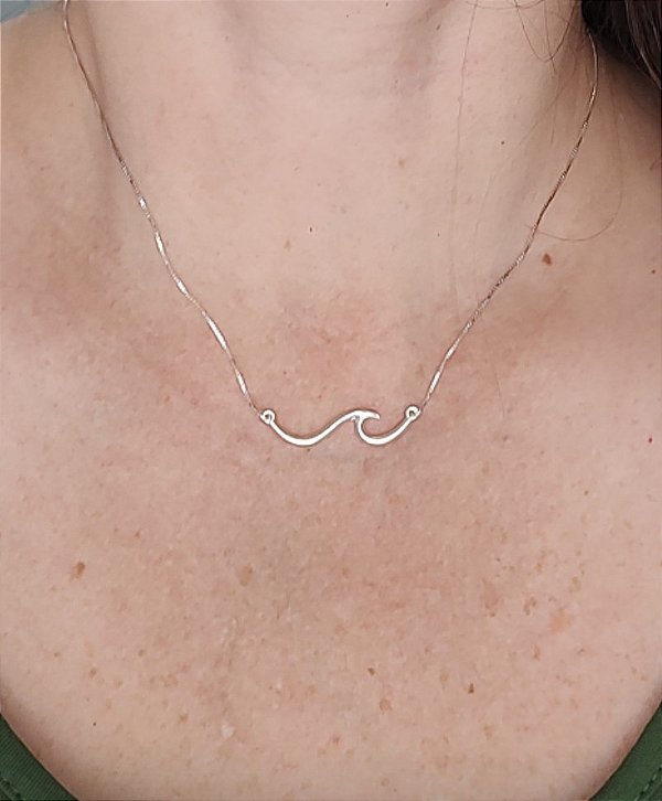 GARGANTILHA CHOKER DE PRATA 925 ONDA