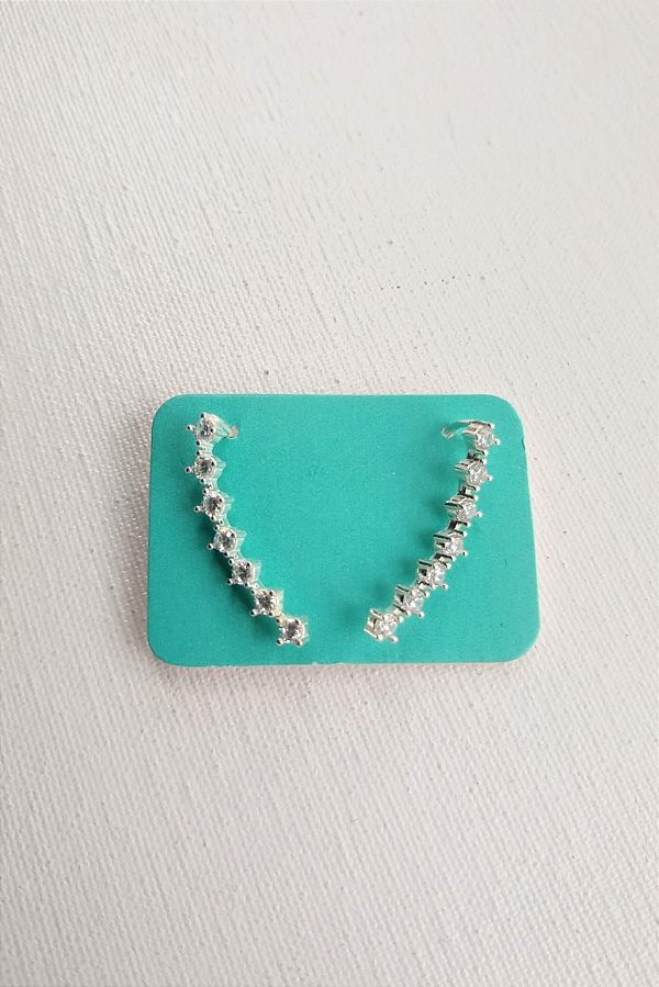 BRINCO EAR CUFF PONTO DE LUZ ZIRCÔNIA PRATA 925