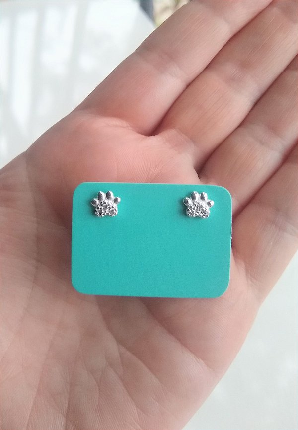 BRINCO PATINHA DE CACHORRO COM ZIRCÔNIA