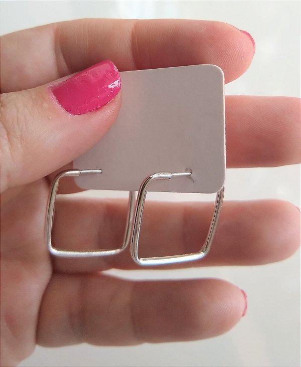 ARGOLA QUADRADA P PRATA 925