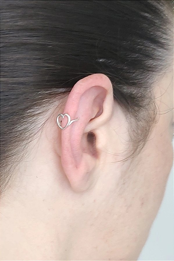 PIERCING CORAÇÃO FAKE PRATA 925