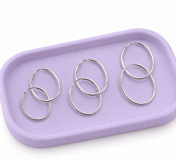 TRIO ARGOLAS OVAL LISA PRATA 925