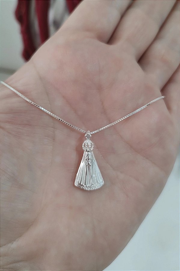 COLAR PRATA 925 NOSSA SENHORA APARECIDA DELICADA