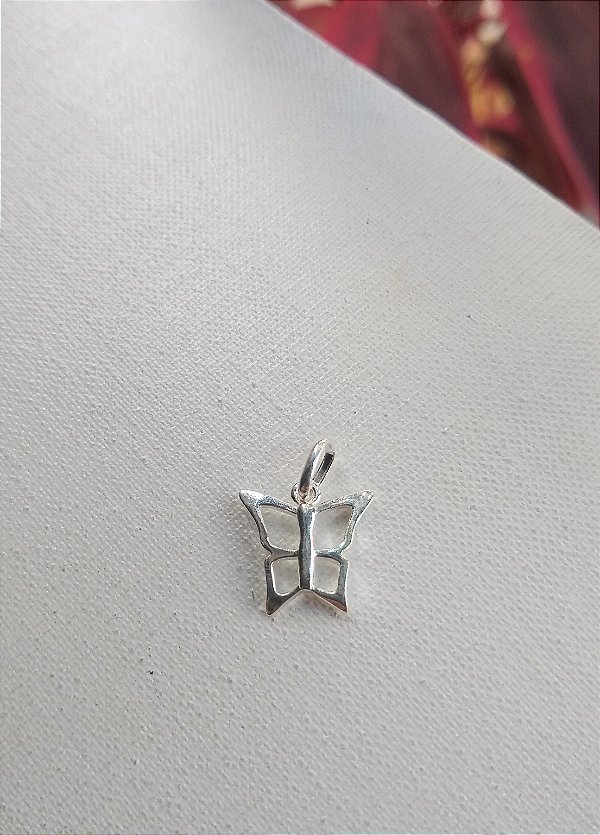 PINGENTE BORBOLETA VAZADO PRATA 925