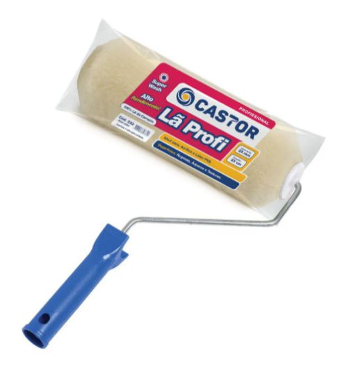Rolo Para Pintura Lã Carneiro Profi 2,5X23CM C/CABO - Castor