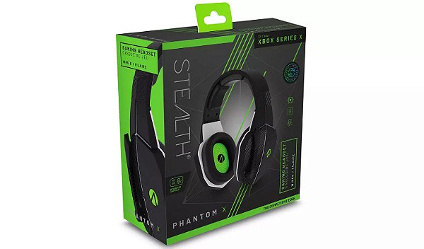 Stealth Phantom X Premium Stereo Gaming Headset Com Fio (Preto e Verde) - PS4, PS5, XBOX-ONE/SX, SWITCH, CELULARES e PC